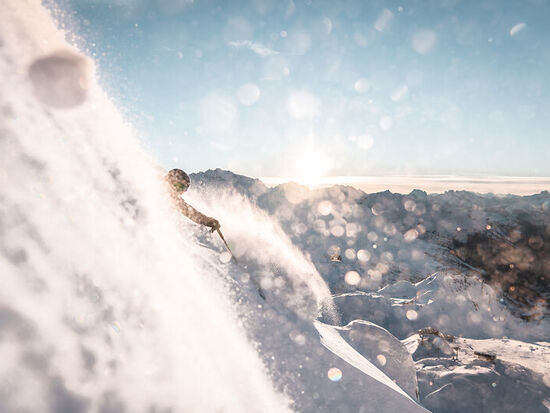 Strahlender Pulverschnee